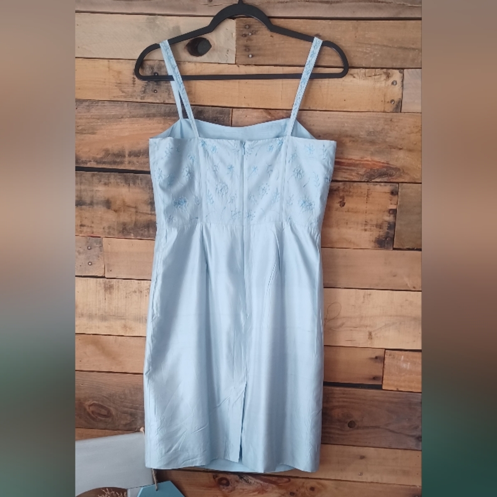 Light Blue Embroidered Dress - Picture 8 of 9